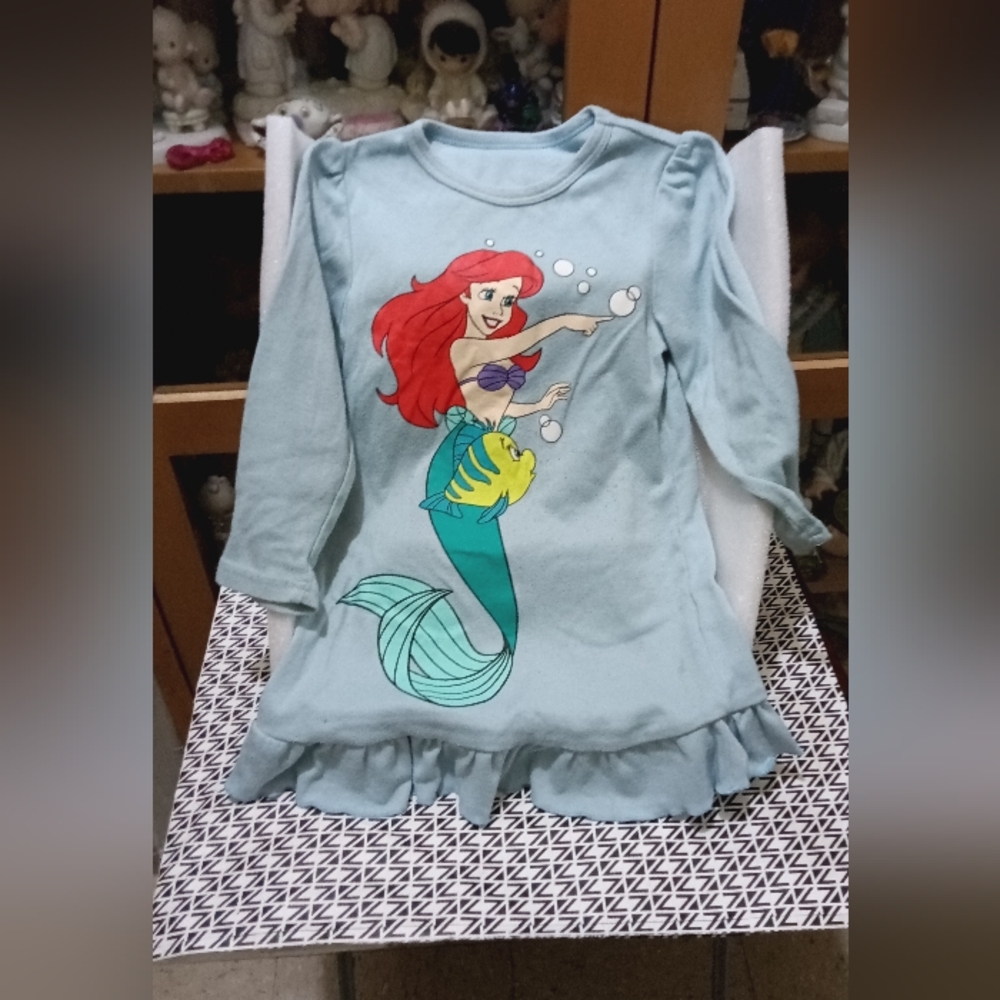 Disney Blue Ariel Kids Nightgown - 4Y